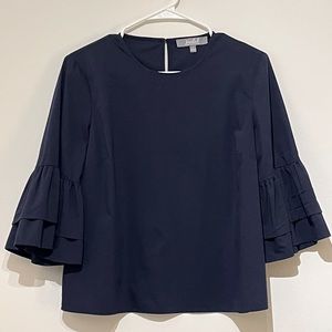 NWOT Solid Navy Blue Top with Bell Sleeves